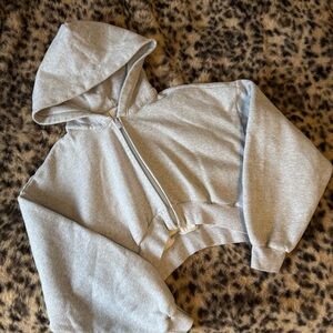 Aritzia Cozy Fleece mega cropped zip